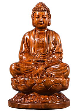 大日如来本命佛实木雕刻工艺品