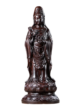 佛像摆件观世音家居客厅黑檀木雕