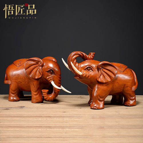 大象摆件纳福吸水实木质工艺品