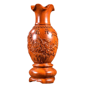 摆件客厅插花瓶复古红木工艺品
