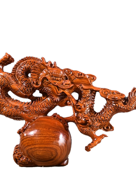 摆件雕刻生肖红木玄关工艺品