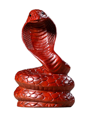雕刻眼镜蛇家居摆设红木工艺品