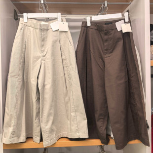 女装 宽松直筒显瘦阔腿裤 棉质裙裤 七分裤 483042 休闲裤 日系合作款