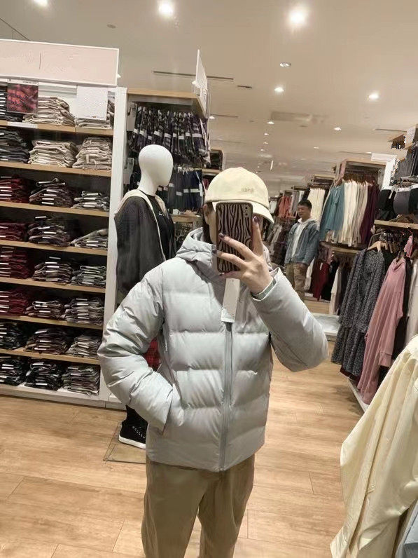 JAPANESE SINGLE MENS 2024 WINTER COUPLE WINDPROOF WATERPROOF SEAMLESS HOODED DOWN JACKET MENS THICKENED JACKET 442147