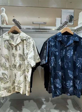 男装女装莫代尔棉混纺印花开领衬衫短袖衬衣467512/467513/467120