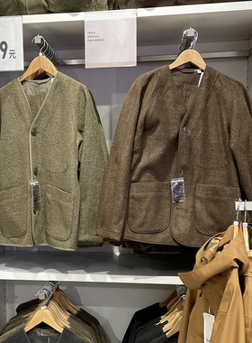 试衣间春秋合作款男女装V领摇粒绒开襟外套保暖抓绒夹克女X444044