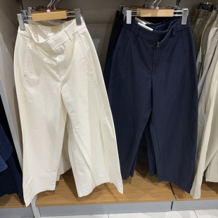 宽腿显瘦裤 日单女装 弯刀镰刀裤 休闲裤 子477345 泫雅风针织廓形长裤