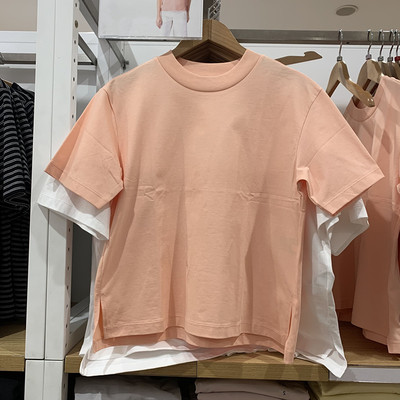 百搭棉混纺T恤宽松圆领休闲短袖
