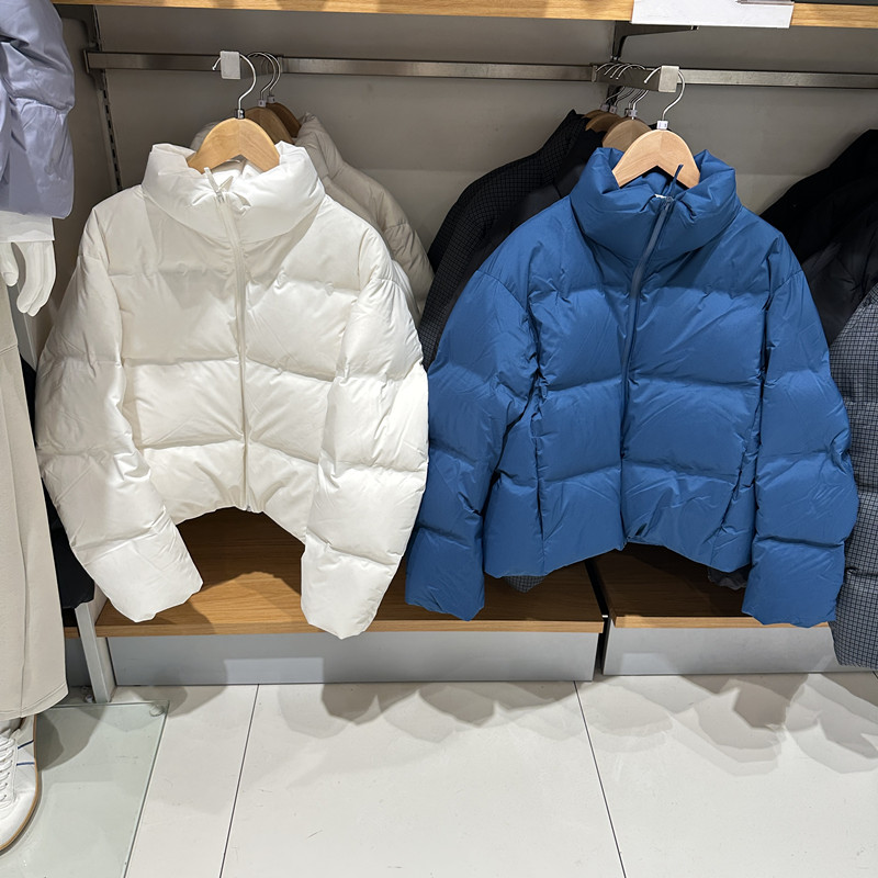 女无缝立领羽绒服短茄克外套