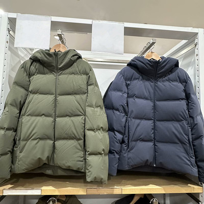 男防风防水无缝连帽羽绒服