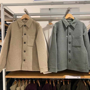 日单男装2024秋冬新款双面呢衬衫式茄克/休闲宽松外套夹克C470045