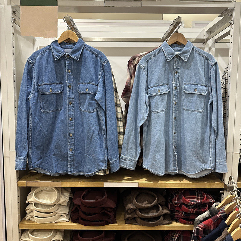 日系男/女装宽松牛仔工装衬衫/长袖水洗产品衬衣空调衫外套484245,男装,牛仔衬衫,淘宝优惠券,粉丝福利购,淘宝优惠卷