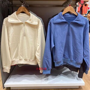 试衣间女秋季半拉链卫衣运动休闲套头衫长袖宽角领上衣外套461649