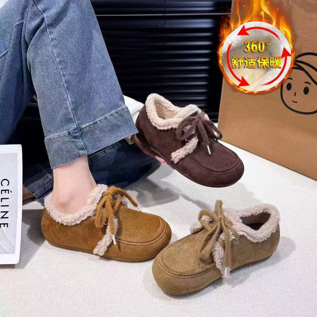 冬季保暖豆豆鞋勃肯鞋一脚蹬棉鞋