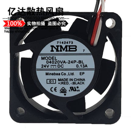 全新NMB 4CM 04020VA-24P-BL 24V 0.13A 三线 安川驱动器专用风扇