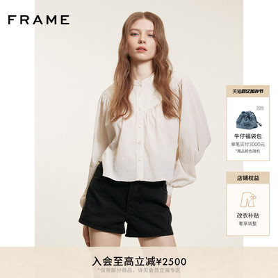 【春夏款】FRAME女士中腰A字水洗牛仔短裤 THE HANG 新品