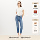 FRAME女士高腰紧身牛仔裤 脚 高低裤 铅笔裤 高弹