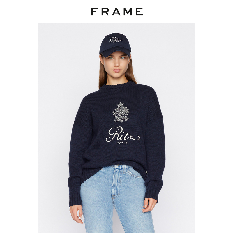 新品FRAME圆领羊绒针织毛衣