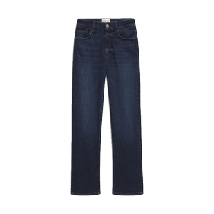 FRAME女士深蓝色直筒牛仔裤通勤HIGH STRAIGHT