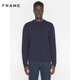 FRAME男士 藏蓝色羊绒绞花针织圆领套头毛衣