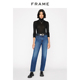 女装 春款 微弹 FRAME女高腰直筒牛仔裤