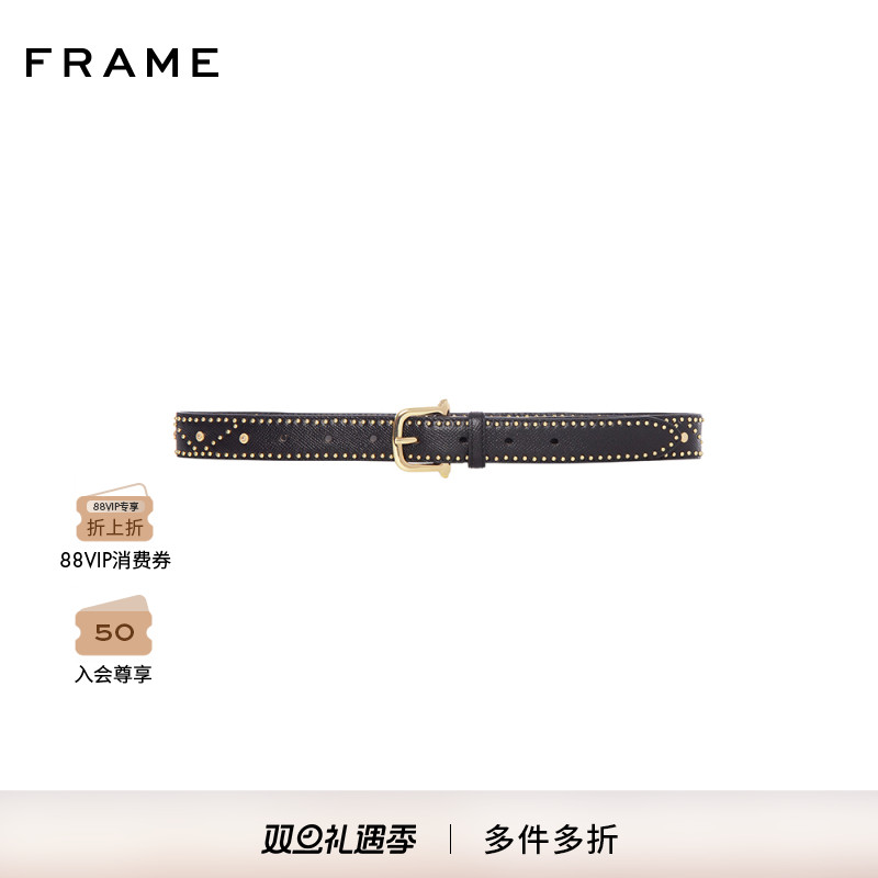 FRAME女士钉珠腰带配饰复古时尚都市