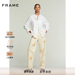 饰桶型牛仔裤 FRAME女士重工立体花朵装 BARREL 2025新款