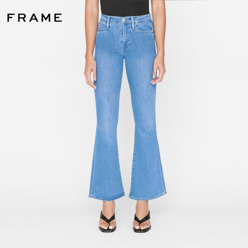 高腰蓝色喇叭牛仔裤FRAME