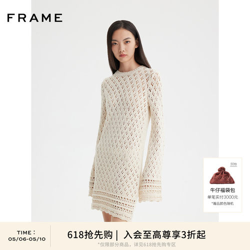 女士针织连衣裙frame圆领