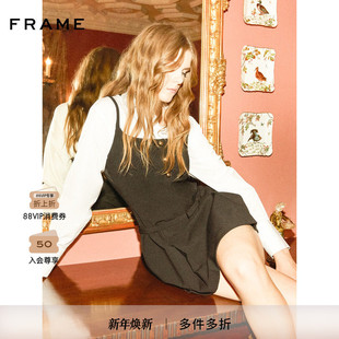 方领西装 FRAME女士简约金属纽扣时尚 新款 连衣短裙 2025秋季
