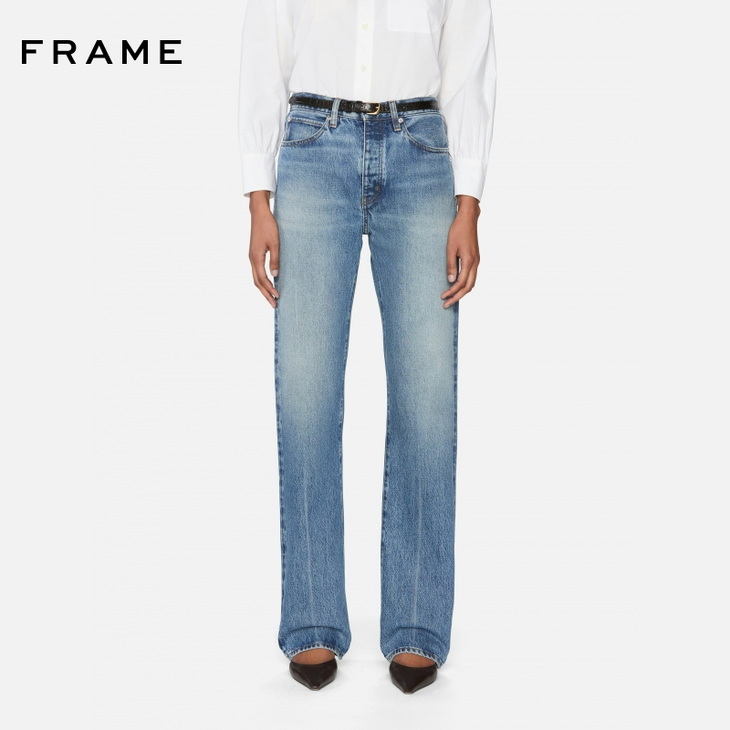【2025新款】FRAME女士高腰直筒牛仔裤 THE VERTICAL