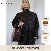 FRAME女士羊皮革复古拉链开襟派克大衣冬季