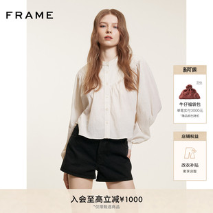 HANG THE FRAME女士中腰A字水洗牛仔短裤 新品 博主同款