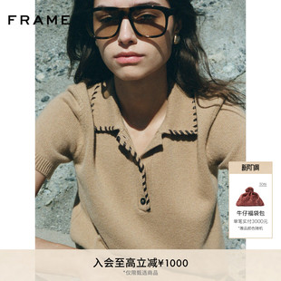 polo领针织衫 FRAME女士简约复古通勤短袖 新款 上衣 2026春季