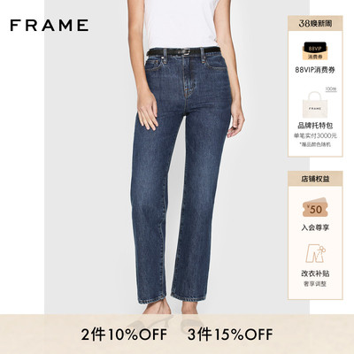 FRAME女士宽松直筒牛仔裤长裤JANE ANKLE
