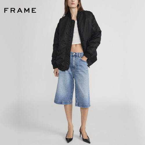 FRAME女士立领简约宽松飞行夹克外套