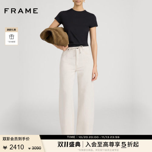 FRAME女士高腰弯刀裤OFF DUTY DRAWSTRING BOW