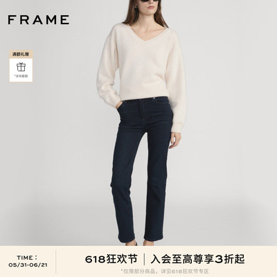 FRAME女士高腰高弹直筒牛仔裤SLEEK STRAIGHT