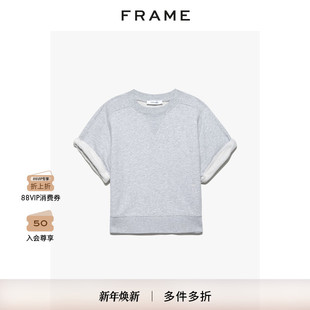 运动上衣春秋款 T恤女式 短袖 FRAME圆领套头衫