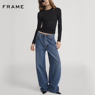 【26早春新品】FRAME女士复古高腰宽松阔腿牛仔裤THE DETOUR