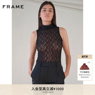 FRAME女士无袖 高领镂空上衣内搭背心叠穿