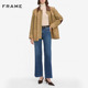 FRAME女士高腰毛边九分阔腿牛仔裤 PALAZZO SLIM
