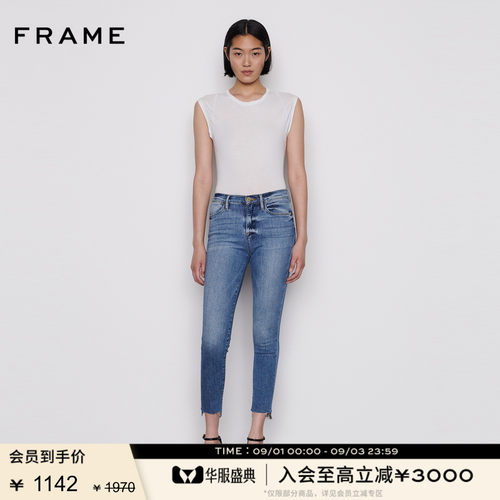FRAMEDENIM紧身长裤高弹高腰