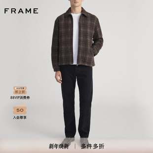 日常通勤格纹翻领拉链夹克 FRAME男士 2025秋冬新款