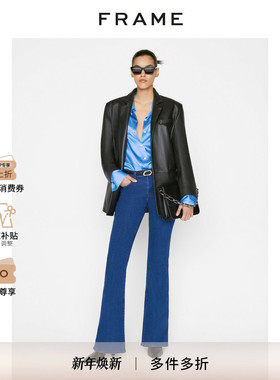 FRAME高腰喇叭牛仔裤女式显瘦春秋款PIXIE系列