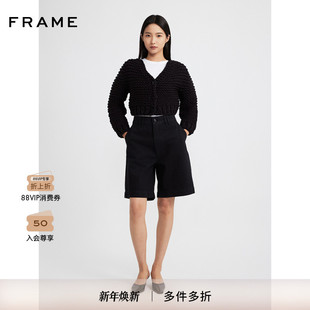 半裤 FRAME女士黑色宽松阔腿休闲短款 2025新款