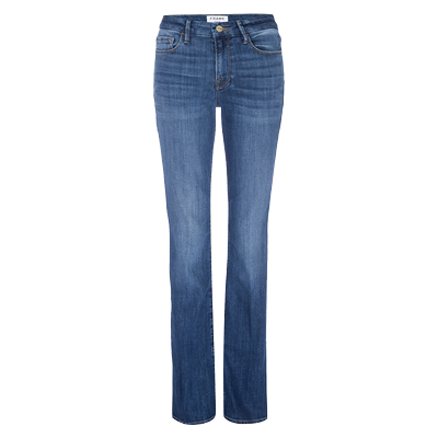 新款蓝色微喇裤直筒FRAME