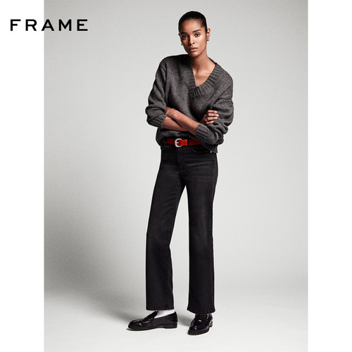 FRAME女士高腰高弹直筒牛仔裤SLEEK STRAIGHT