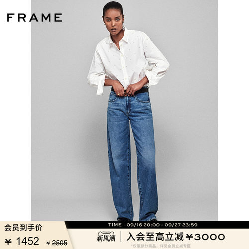 FRAME女士水洗牛仔裤休闲桶形裤香蕉裤弯刀裤BARREL