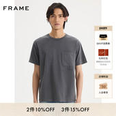 圆领T恤上衣经典 FRAME男士 纯色短袖 简约